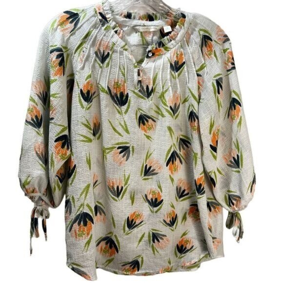 3/4 Sleeves Printed Blouse Small‎ By Lc Lauren Conrad NEW - Picture 1 of 7
